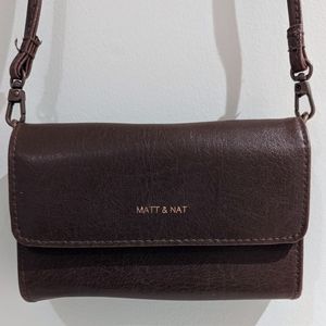 Brown Vegan Matt & Nat Small Crossbody Purse